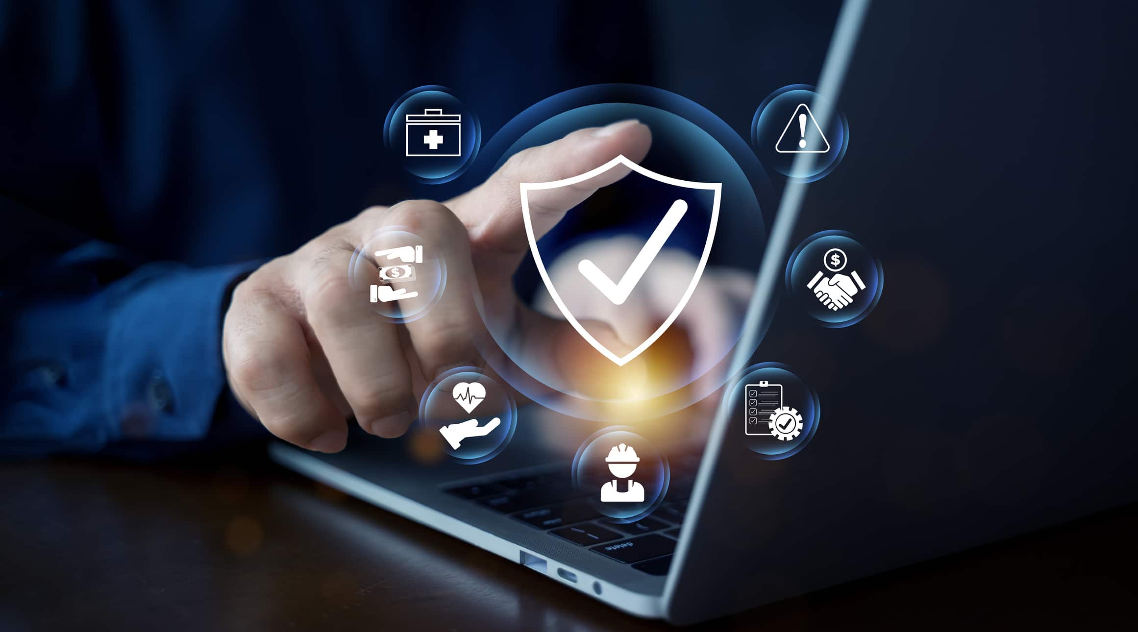 compliance shield icon blockchain